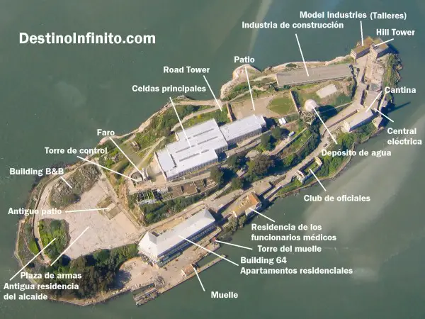 mapa plano isla de alcatraz