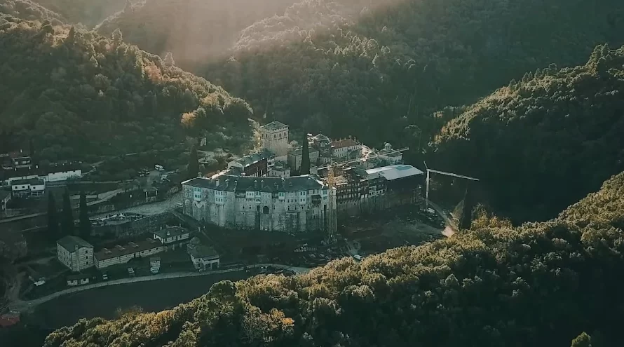 Monasterio de Hilandar en el Monte Athos, Grecia
