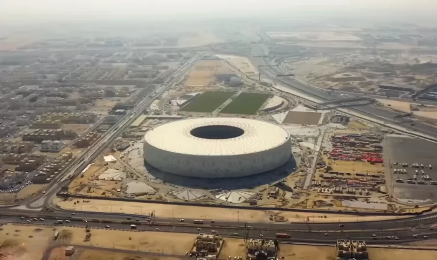 Estadios del mundial Catar 2022 a vista de drone